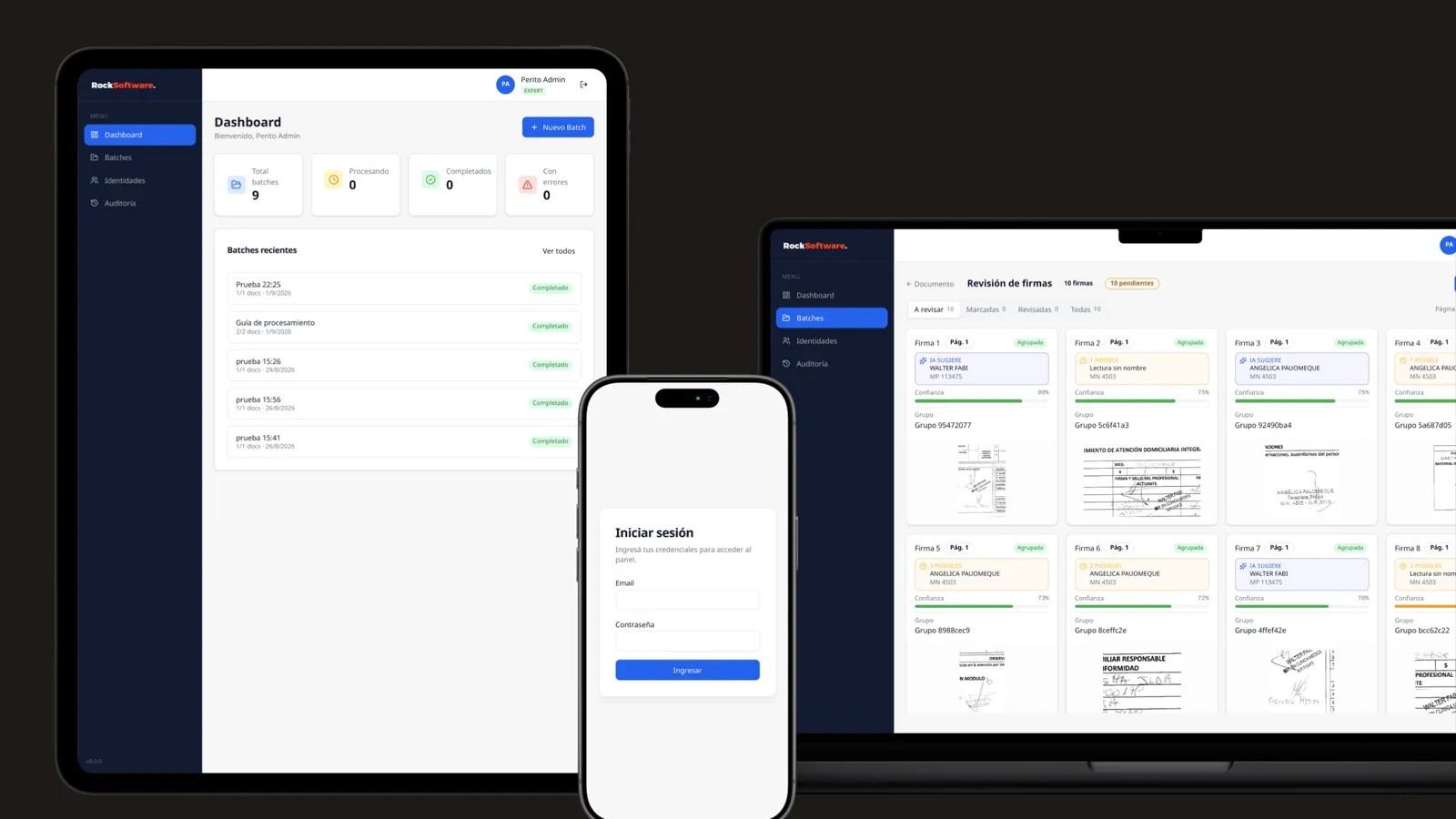 Signature Analysis — Plataforma web · Peritaje documental con IA